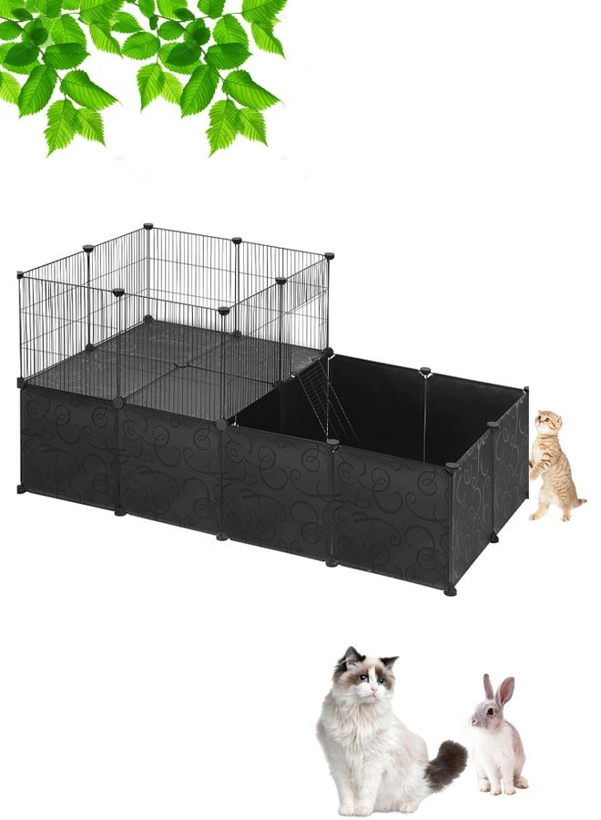 Pet Playpen Small Animals Cage DIY Wire Fence with Door for Indoor/Outdoor Use,Portable Yard Fence for Small Animal,Puppies,Kitties,Bunny,Turtle 140 x 70 x70 cm - Image 1