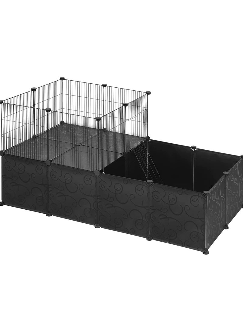 Pet Playpen Small Animals Cage DIY Wire Fence with Door for Indoor/Outdoor Use,Portable Yard Fence for Small Animal,Puppies,Kitties,Bunny,Turtle 140 x 70 x70 cm - Image 2