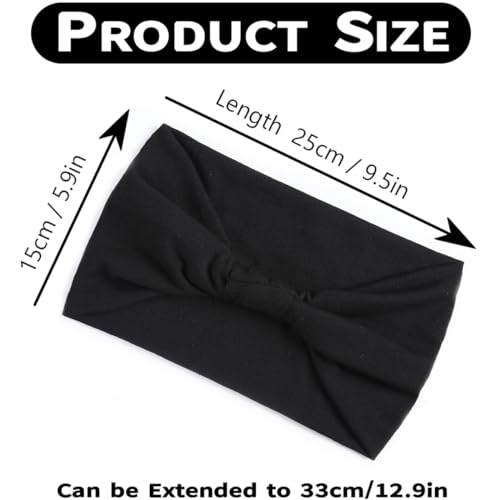 Kachanaa 4 Pack Wide Headbands for Women Elastic Boho Bandeau Headbands African Sport Yoga Workout Turban Head Bands Hair Accessories(Exquisite) - Image 3