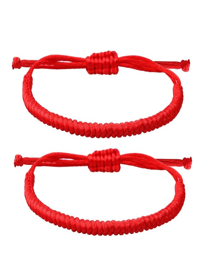 YIHOON Red String Bracelet for Women Men,Handmade Lucky Protection Matching Bracelets Adjustable Kabbalah Evil Eye Tibetan Bracelet with Talisman, Christian Gifts for Friend Couple (red string8) - Image 1