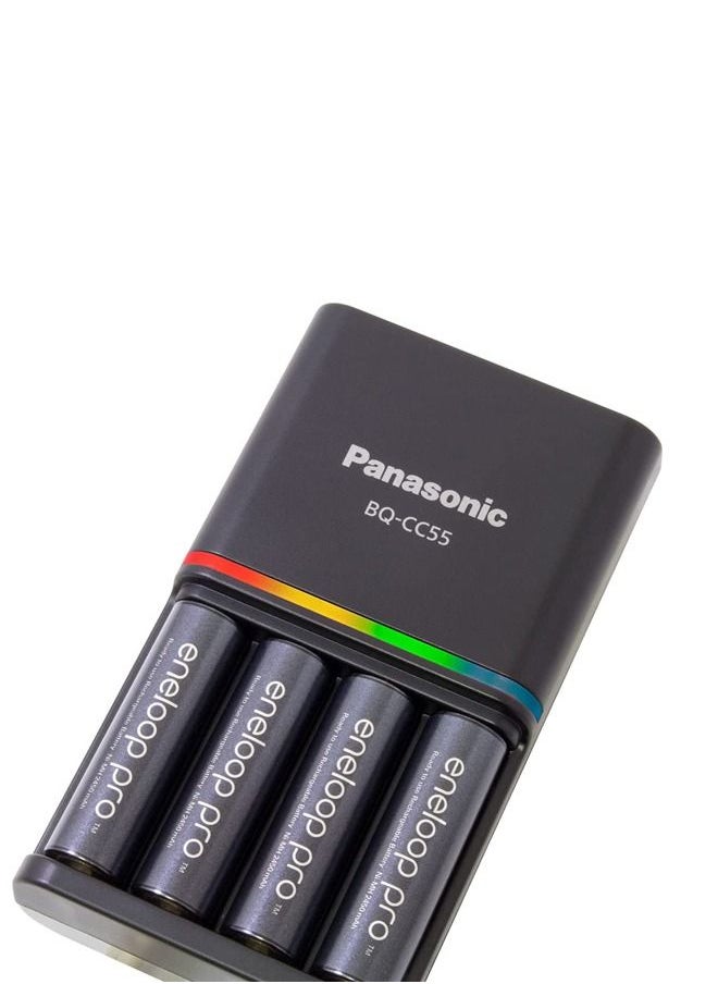 Panasonic - Eneloop Quick 4 AA Battery Charger with Pack of 4 AA and Pack of 4 AAA Batteries - Image 1
