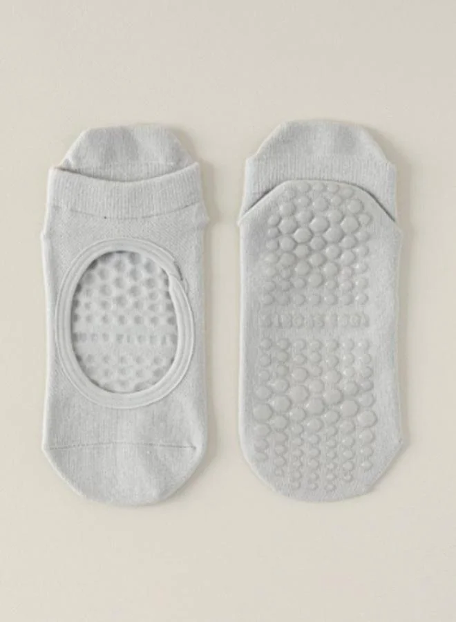 Styli Active Grey Peep Silicon Pad Active Yoga Socks