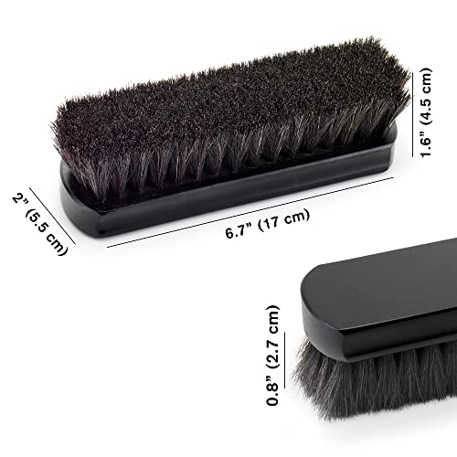 Stone and Clark Premium Horsehair Shoe Polish Brush – Handcrafted Beechwood Shoe Brush for Shine and Buffing – Luxurious Shoe Shine Brush with Soft Horsehair Bristles (Black) - Image 4
