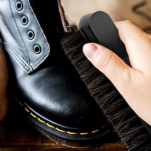 Stone and Clark Premium Horsehair Shoe Polish Brush – Handcrafted Beechwood Shoe Brush for Shine and Buffing – Luxurious Shoe Shine Brush with Soft Horsehair Bristles (Black) - Image 2