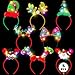 HOVACY 8 PCS Light Up Christmas Headband LED Lights Christmas Head Topper Santa Hat Reindeer Antler Tree Leprechaun Hat Bow Headpieces Bulk for Adults Xmas Holiday Party Favors Photo Supplies - Image 2