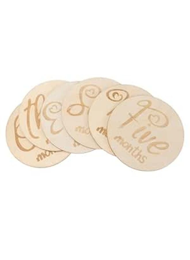 6Pcs Wooden Baby Milestone Cards Photography Props Newborn Growth Announcement Signs - Image 1