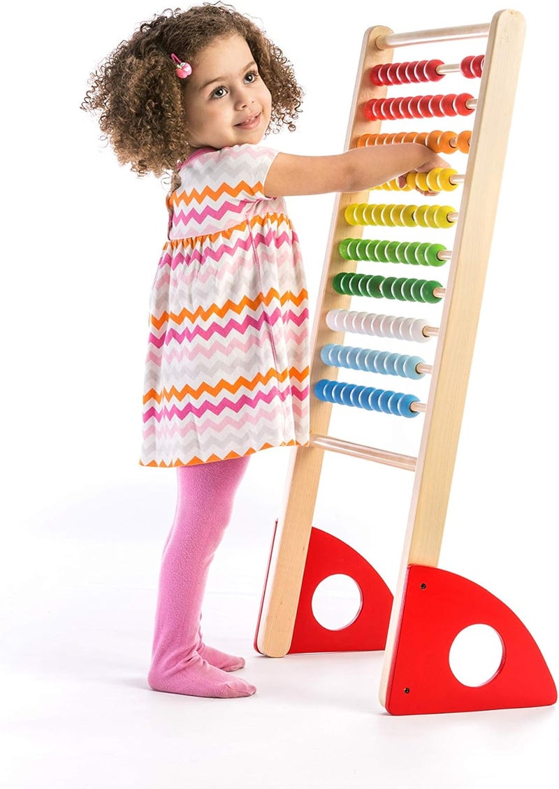edu fun Edu 4 Fun Wooden Abacus for Children - Large Arithmetic Frame with 9 Colors - Image 2