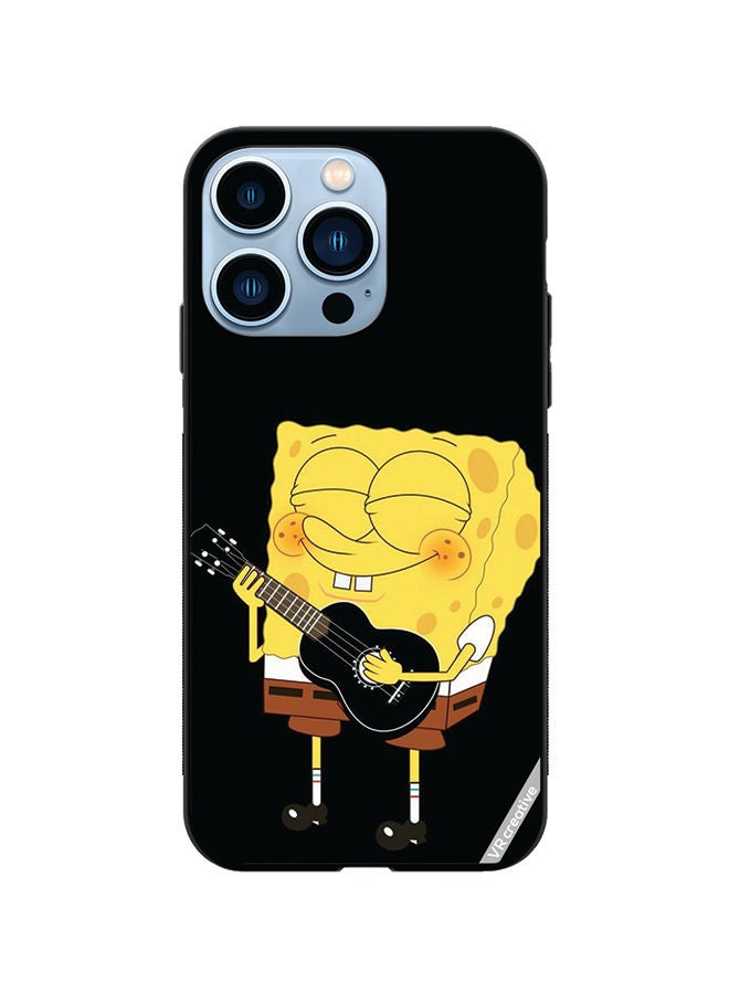 VR CREATIVE Protective Case Cover For Apple iPhone 13 Pro Spongebob With Guitar Design Multicolour  - Image 1
