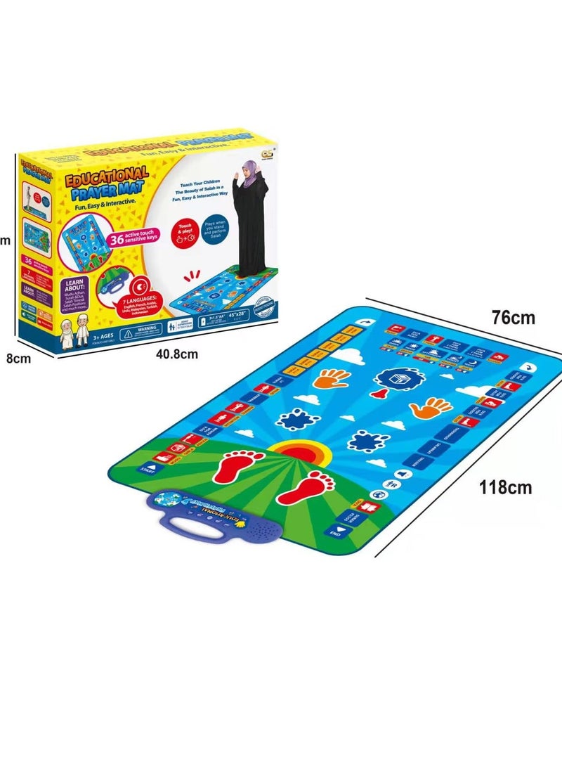 SUKILO Kids Educational Smart Prayer Mat – Interactive Touch-Sensitive Rug, 36 Keys, 7 Languages, Waterproof, Learn to Pray with Sound Instructions – Requires 3 AA Batteries  - Image 4