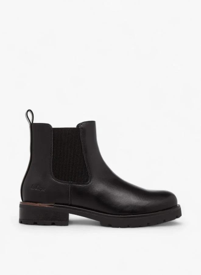 لي كوبر Women's Solid Ankle Boots with Zip Closure