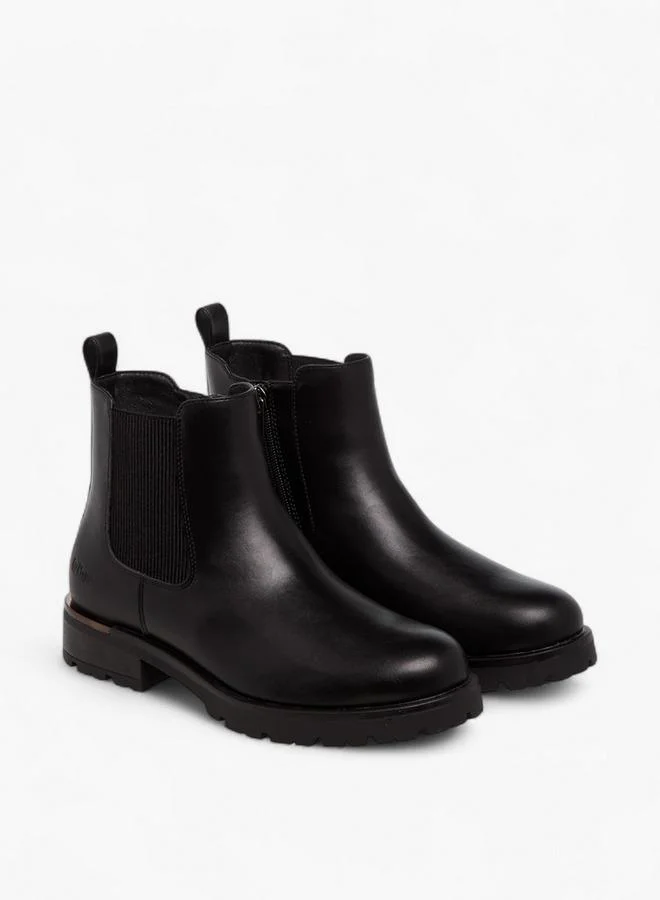 لي كوبر Women's Solid Ankle Boots with Zip Closure