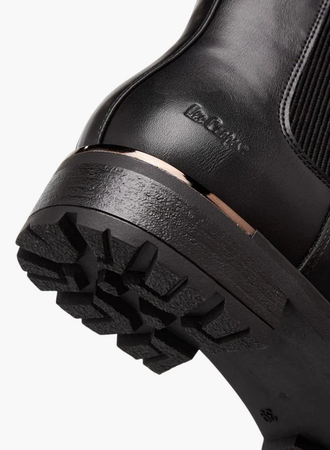 لي كوبر Women's Solid Ankle Boots with Zip Closure