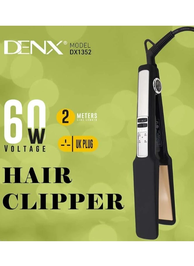 Denx Hair Straightener Iron For Straightening And Straightening Hair With 4 Temperatures For Home And Salon Use Dx1352 - Image 2