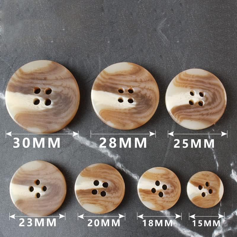 Button,10pcs Coat Windbreaker Resin Buttons Shirt Hand-Sewn Four-Eye Button Jacket Suit Decorative Button(10pcs S11,30mm) - Image 3