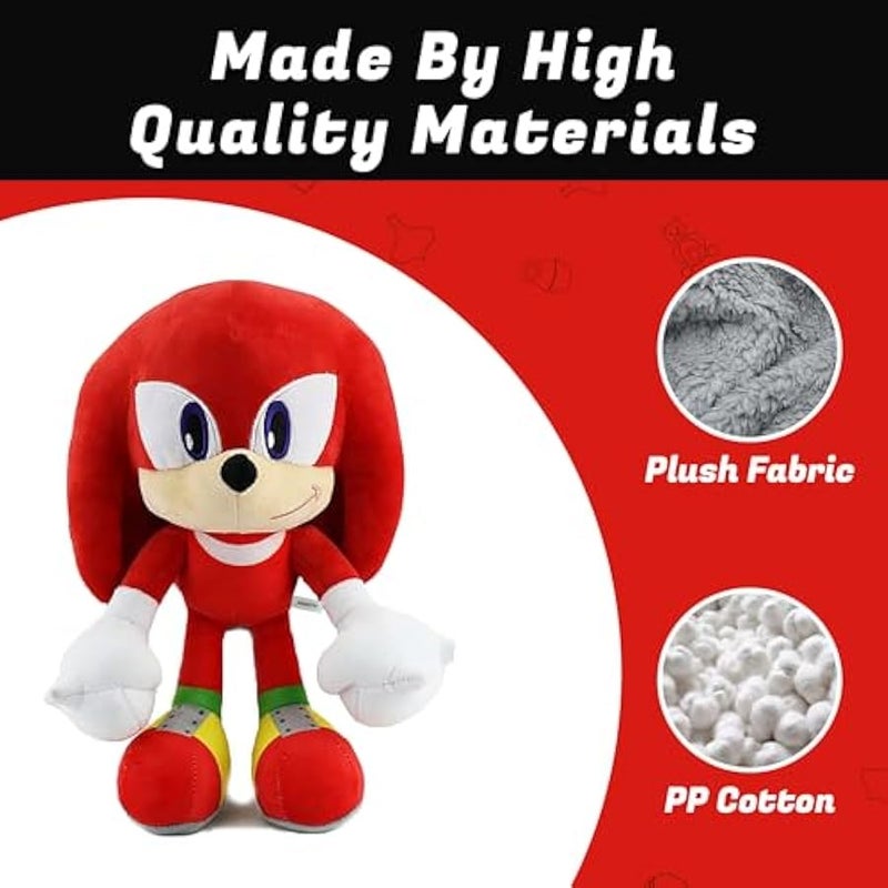 Red Sonic Knuckles Plush Toy - 12'' Super Soft Stuffed Animal - Authentic Design - Perfect for Sonic Fans -Gift for for Kids Girls  Boys- 12'' (Red) - Image 3