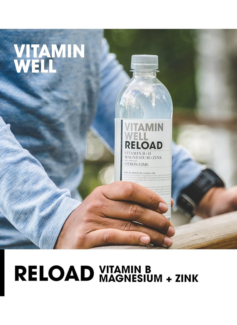 Vitamin Well - Flavoured Water With Vitamins and Minerals Reload - Lemon/Lime - (Pack of 12) - Image 1