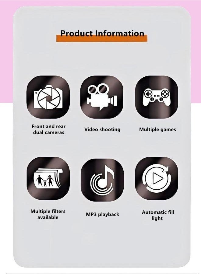 بيوينتي الكاميرا الرقمية ، 4k كاميرا الأطفال LED ملء الأضواء نقطة وإطلاق النار الكاميرا الرقمية ، كاميرا صغيرة المدمجة للأطفال الأولاد البنات - Image 5