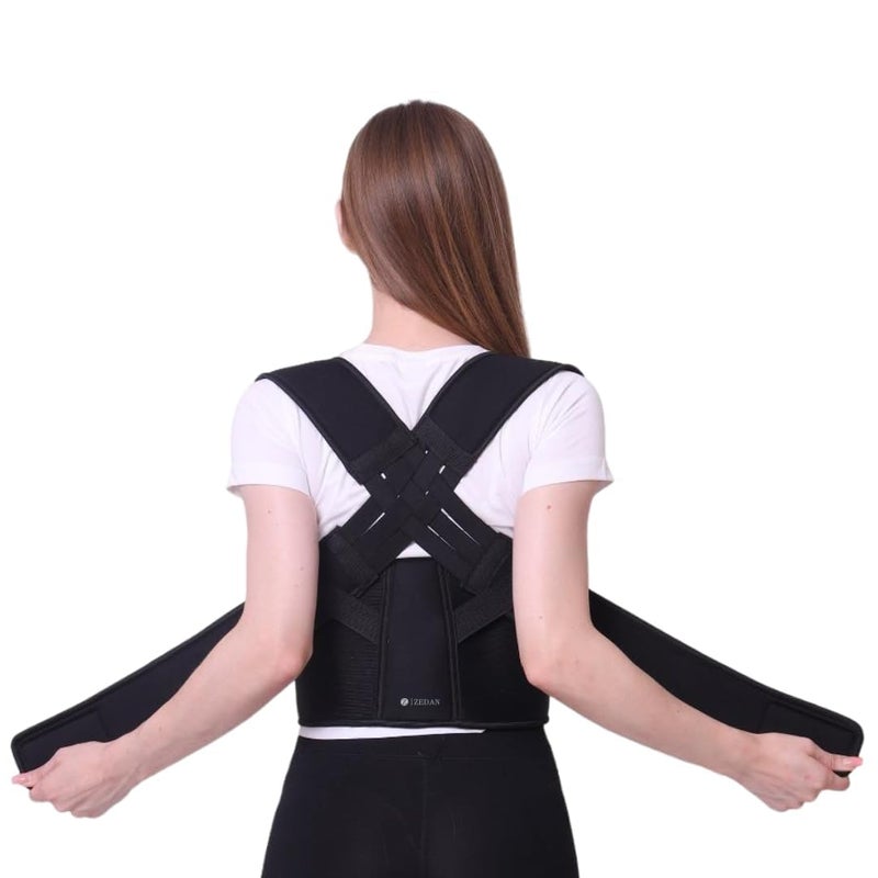 ZEDAN Neoprene Combo Half & Full Posture Corrector Belt | Shoulder, Back Support Belt | For Spine & Body Posture Correction | For Men & Women | Universal Fit (Pack of 2) - Image 3