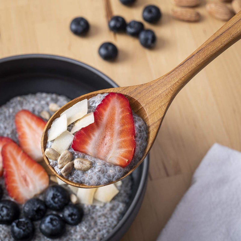 FAAY Round Wood Soup Spoons  Teak Tableware and Flatware Handcrafted from High Moist Resistant Teak  Healthy Spoons  100% Eco-friendly Spoons - Image 4