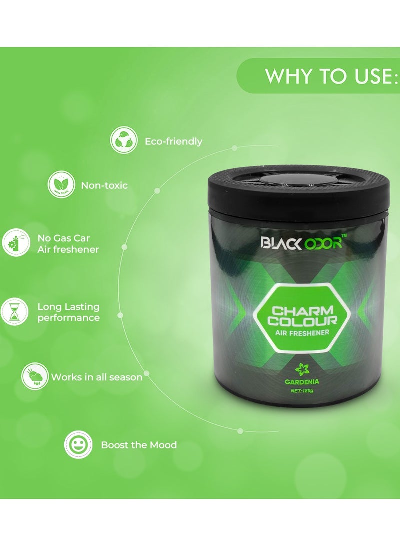 BLACK ODOR Gardenia Scented Air Freshener – 180g Long-Lasting Solid Gel for Car, Home, Office, and Indoor Use BO-38 - Image 3