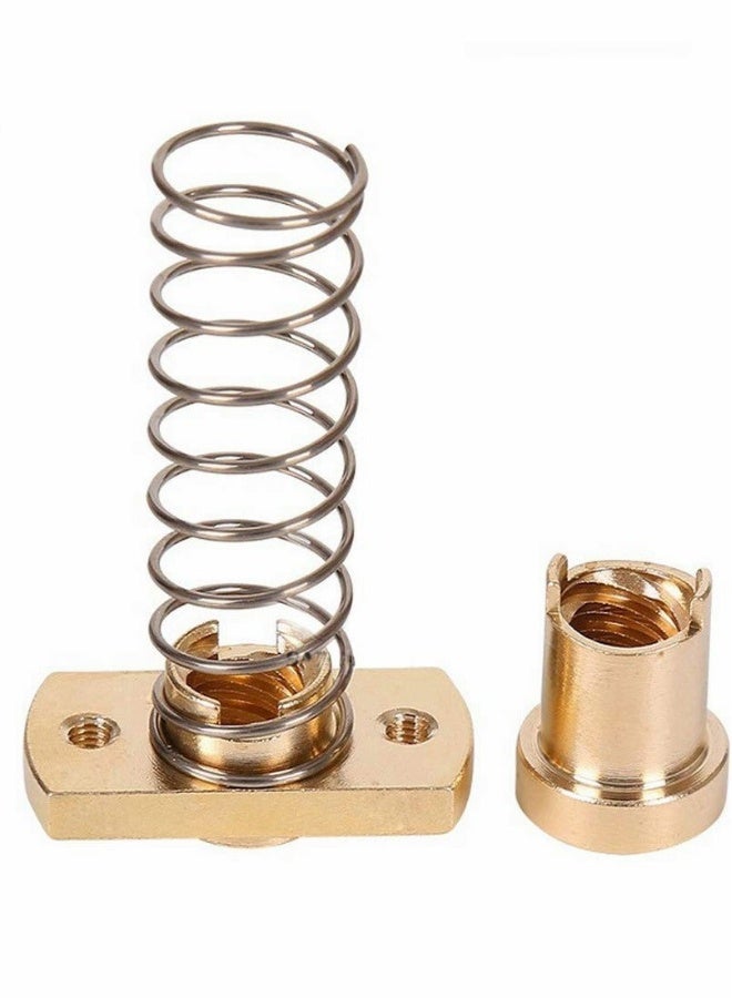 2 Pack CR10 Z axis T8 Anti Backlash Spring Loaded Nut Elimination Gap Brass Nuts for Upgrade Ender 3 Ender 3s Ender 3 Pro V2 CR 10 Tornado 3D Printer 8mm Acme Threaded Rod