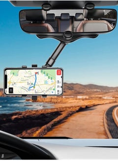 Yesido Car Phone Holder, 360 Degree Rotatable Adjustable Telescopic Mobile Holder, Car Holder for Rearview Mirror Phone Holder Car Compatible with iPhone/Android Phone, Model Universal (Black)  - Image 5