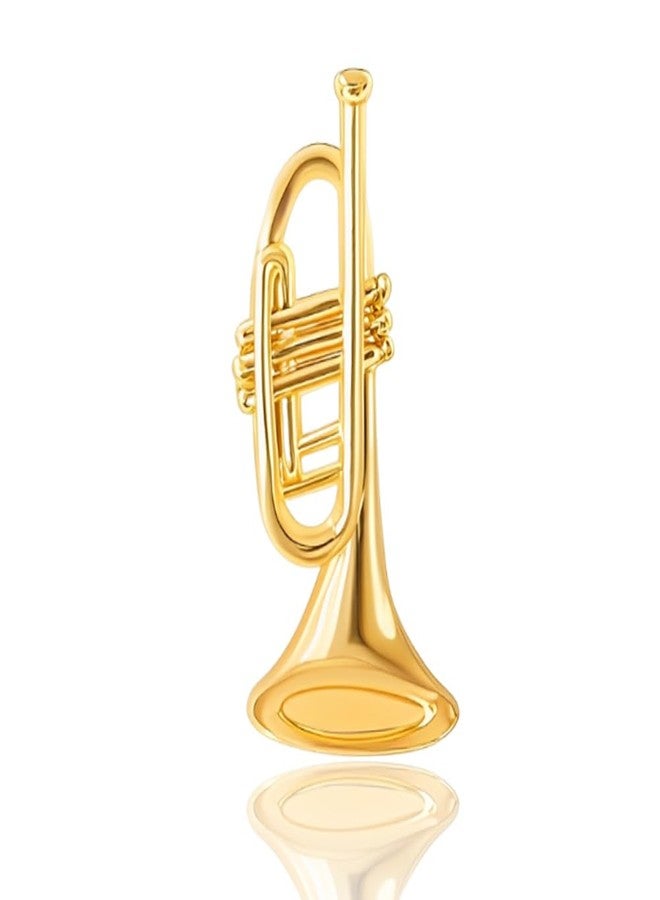 Yreamont Mini Trumpet Brooch Pin for Granddaughter Daughter Musician Gifts for Men Women Grandson Son Musical Instrument Pins for Clothing Gold Trumpet Lapel Pins for Women Men Musician Gift Ideas - Image 1