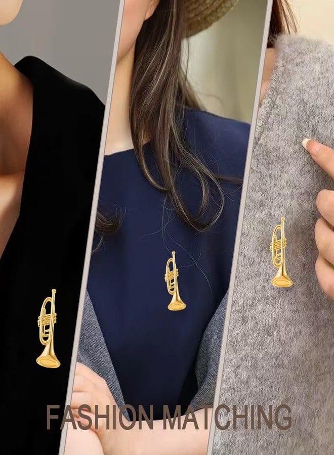 Yreamont Mini Trumpet Brooch Pin for Granddaughter Daughter Musician Gifts for Men Women Grandson Son Musical Instrument Pins for Clothing Gold Trumpet Lapel Pins for Women Men Musician Gift Ideas - Image 4