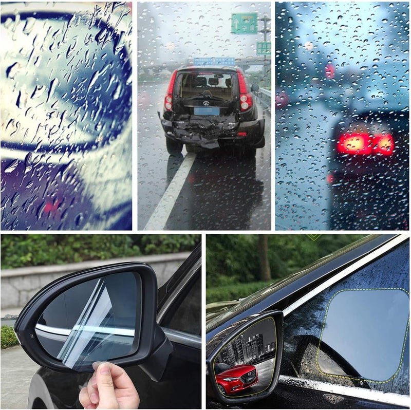 LeeLoon 12Pcs Car Rearview Mirror Film, LeeLoon Anti Fog Anti Glare Anti Scratch Anti Mis Rainproof Waterproof HD Nano Clear Protective Sticker Film for Car Mirrors, Side Windows, Safe Driving - Image 5