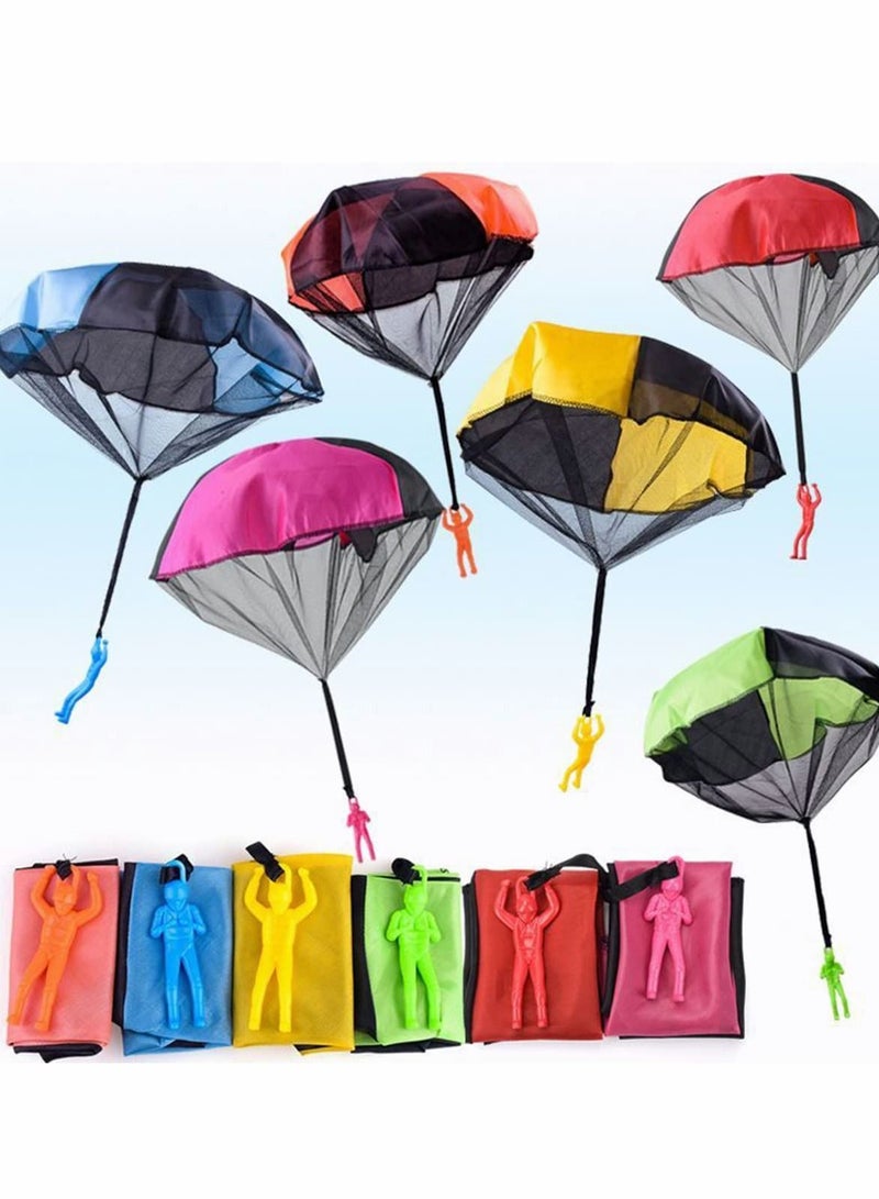 SYOSI Parachute Toy, 6 Pieces Children's Flying Toys with Tangle Free Throwing Hand Throw Army Man, Outdoor Play Gifts for Kids - Image 1
