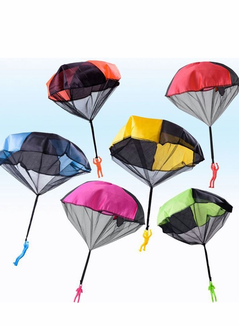 SYOSI Parachute Toy, 6 Pieces Children's Flying Toys with Tangle Free Throwing Hand Throw Army Man, Outdoor Play Gifts for Kids - Image 2