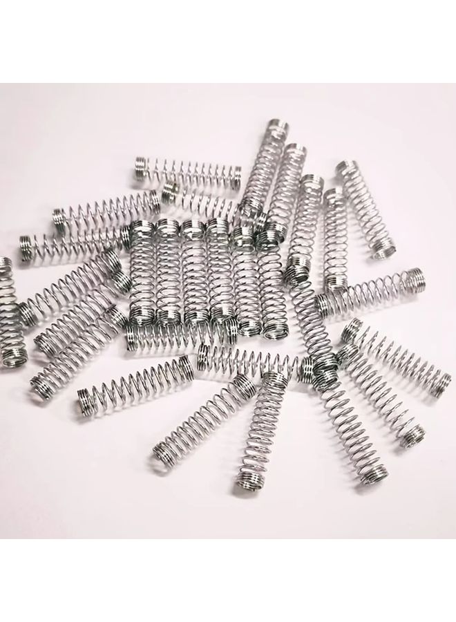 10 Pcs Heavy Duty Compression Springs 18mm Metallic Finish for Ballpoint Pens Mechanical Devices Industrial Machinery Durable Replacement Springs Reliable Performance Longevity Stainless Steel Sturdy Construction - Image 1