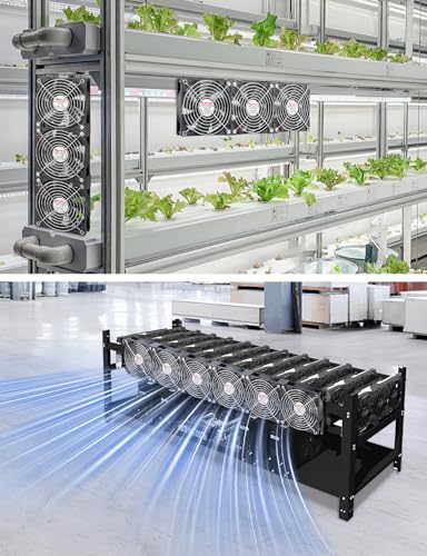 Wathai 120mm x 6 Small Box Computer Fan with AC Plug Dual Ball with Variable Speed Controller for Server Rack, Greenhouse, Basement, Window Exhaust Cooling Ventilation - Image 5