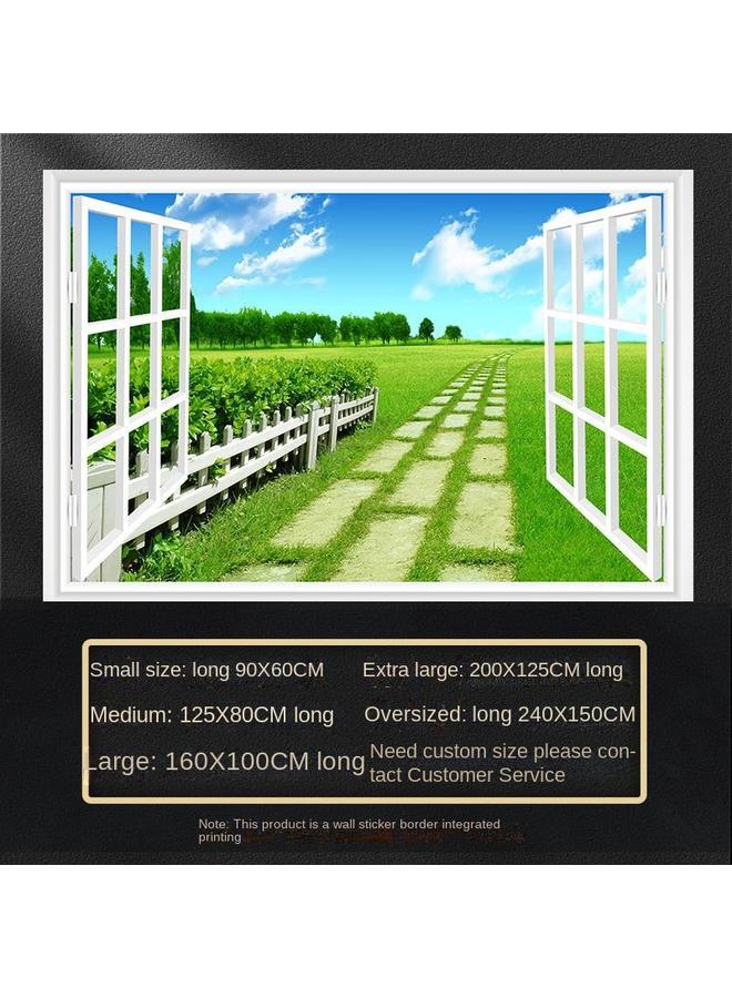 Bluejw Fake Window Self-adhesive 3D Wall Stickers Living Room Decorative Painting Bedroom Landscape Nature Waterproof Wall Stickers Wallpaper - Image 1