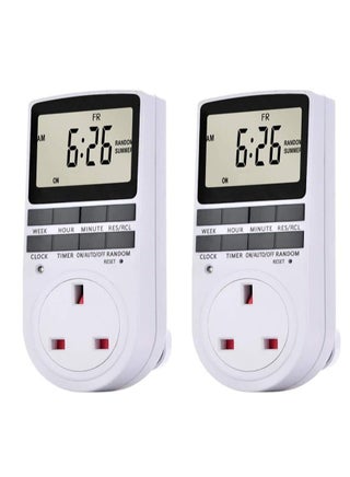 2 Pack Digital Light Timer Plug, Timer Outlet Plug-in Timer Socket LCD Display 10 Programmable Switching Programs 24 Hours & 7 Days Energy Saving Timer Socket for Electrical Appliances - pzsku/Z49D75BDF7C0F182CA773Z/45/_/1703055855/db8f409d-2637-41e8-8689-d04f1027bd3e
