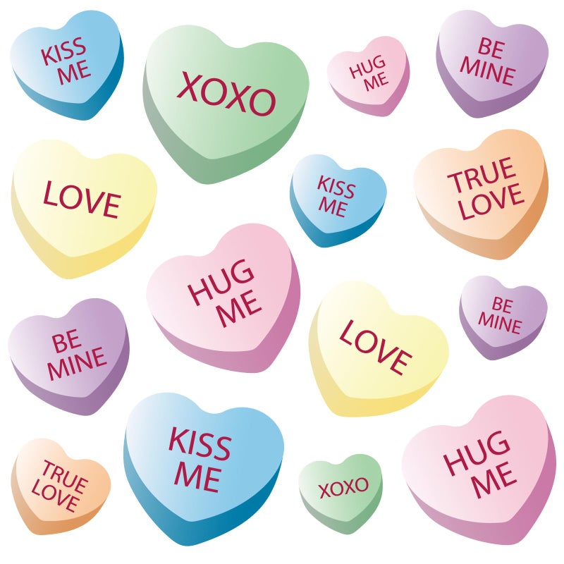 Whaline 15Pcs Valentines Day Refrigerator Magnets Colorful Conversation Heart Magnetic Stickers Holiday Dishwasher Stickers for Mailbox Car Kitchen Metal Door Cabinets