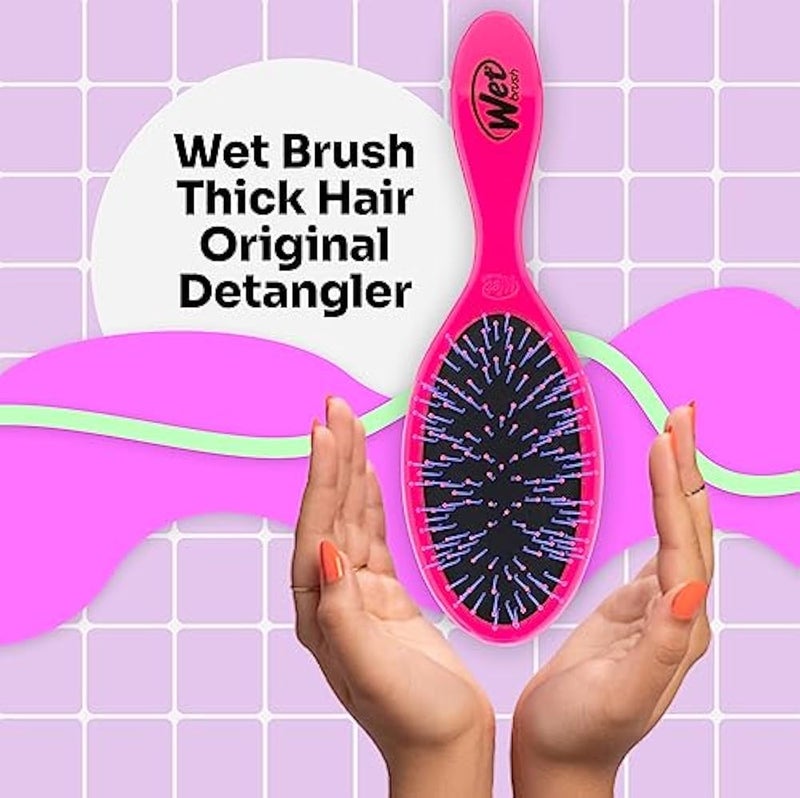 Wet Brush Detangling Hair Brush, For Thick Hair, Pink - Image 2