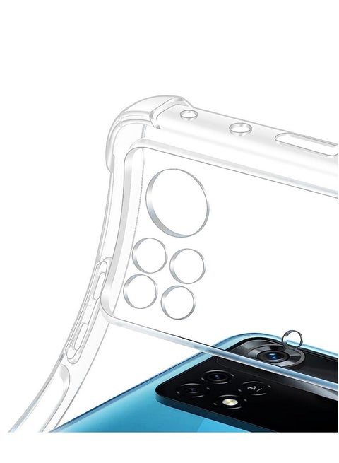 Xiaomi Poco X4 Pro 5G Case Cover Clear Protective TPU Four Corners Cover Transparent Soft Case