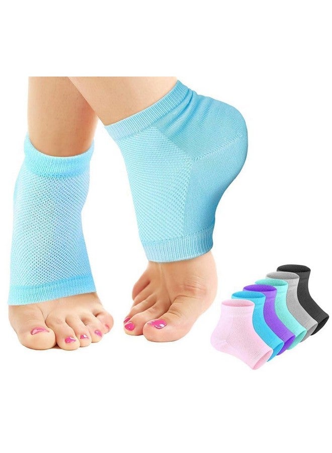 MERCEHIVE Moisturizing Gel Socks for Women & Men | Silicone Heel Repair Socks for Soft, Crack-Free Heels, Spa Massage & Pain Relief, Multicolor Cotton Gel Socks - Image 1