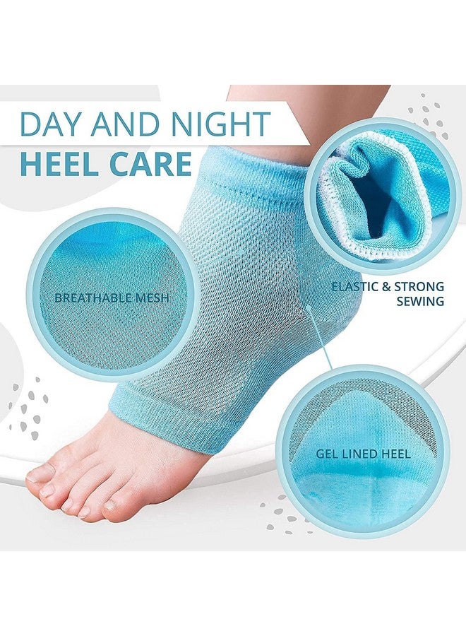 MERCEHIVE Moisturizing Gel Socks for Women & Men | Silicone Heel Repair Socks for Soft, Crack-Free Heels, Spa Massage & Pain Relief, Multicolor Cotton Gel Socks - Image 2