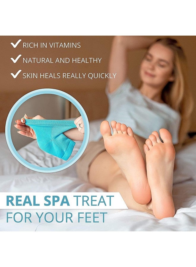 MERCEHIVE Moisturizing Gel Socks for Women & Men | Silicone Heel Repair Socks for Soft, Crack-Free Heels, Spa Massage & Pain Relief, Multicolor Cotton Gel Socks - Image 4
