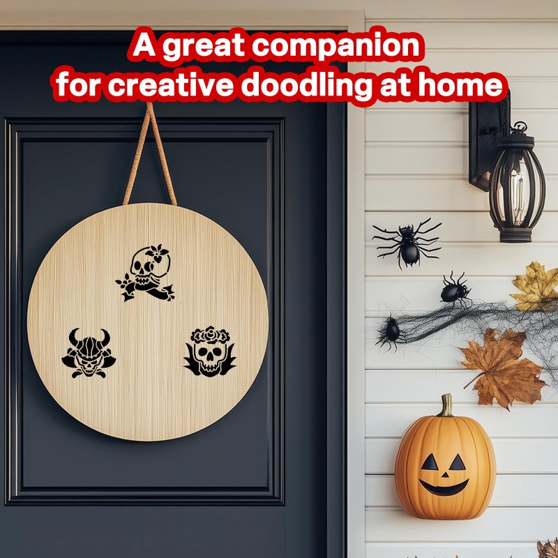 Felixcraft Skull Stencils for Painting, 64PCS 3x3 Inch Plastic Halloween Stencils for Crafts Reusable, Durable PET Material for Wood Signs, Wall Art, Fabric Painting, and Spooky DIY Art Projects - Image 5