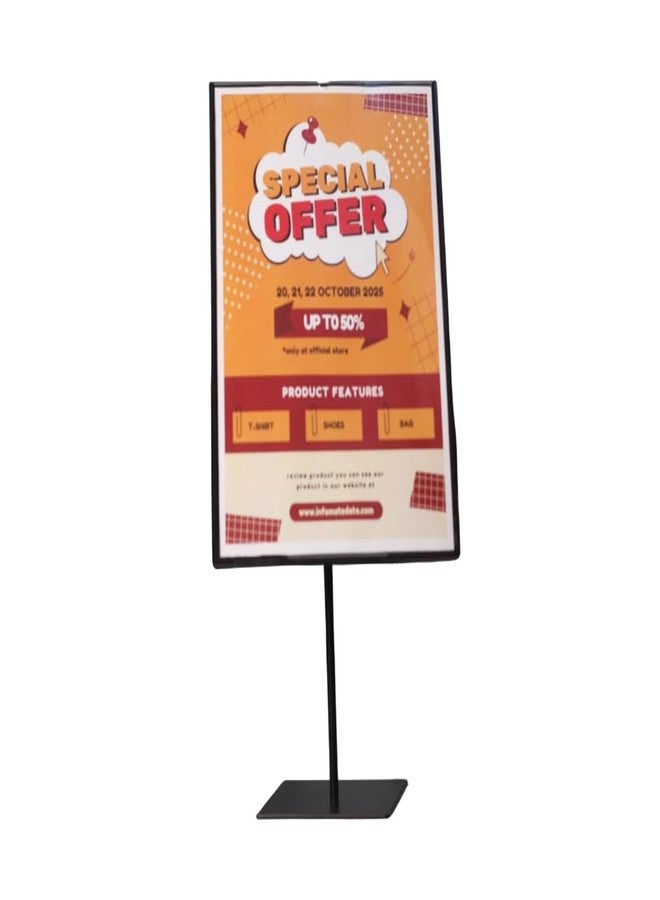 Infomate Acrylic Premium Display Stand A4 – Clear Vertical Sign Holder for Tabletop, Menu, Price Display, Promotions & Notices - Image 1