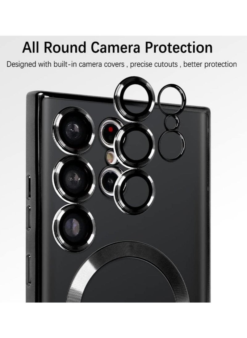 Raxoom Magnetic Clear Case for Samsung Galaxy S23 Ultra with Camera Lens Protector Magsafe Compatible Electroplated Soft TPU Shockproof Anti-Scratch Phone Case - Image 2