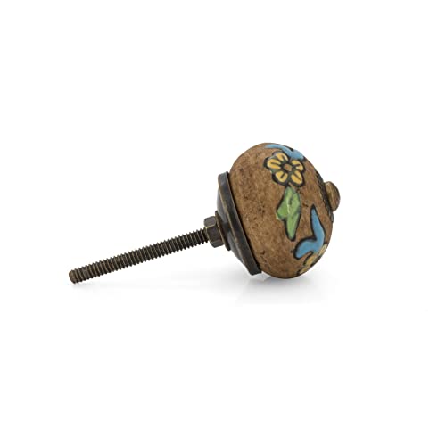 Rasiya Art Cabinet Knobs for Dresser Drawers - Antique Decorative Pull Handle Farmhouse Kitchen Furniture Hardware Rustic Boho Home Decor - Pack of 12 - Image 5