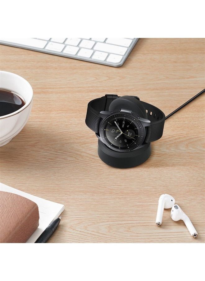 kwmobile - Docking Station Compatible with Samsung Galaxy Watch 5 4 3 / Active/Active 2 - Charging Charger Cable with Stand - Black - Image 1