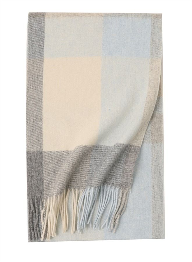 Loquat Warm Long Cashmere Check Scarf Multicolour 