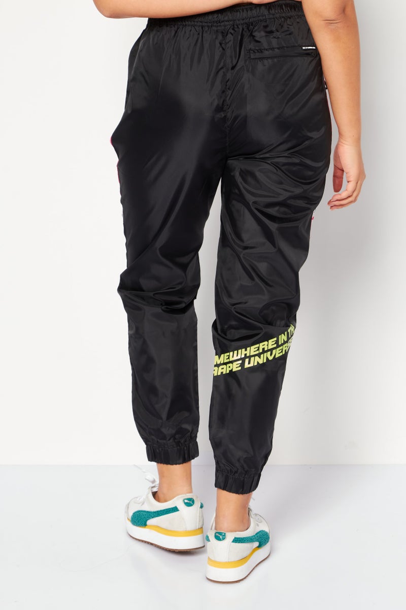 Aape By A Bathing Ape Women Regular Fit Graphic Printed Sweatpants, Black - Image 4