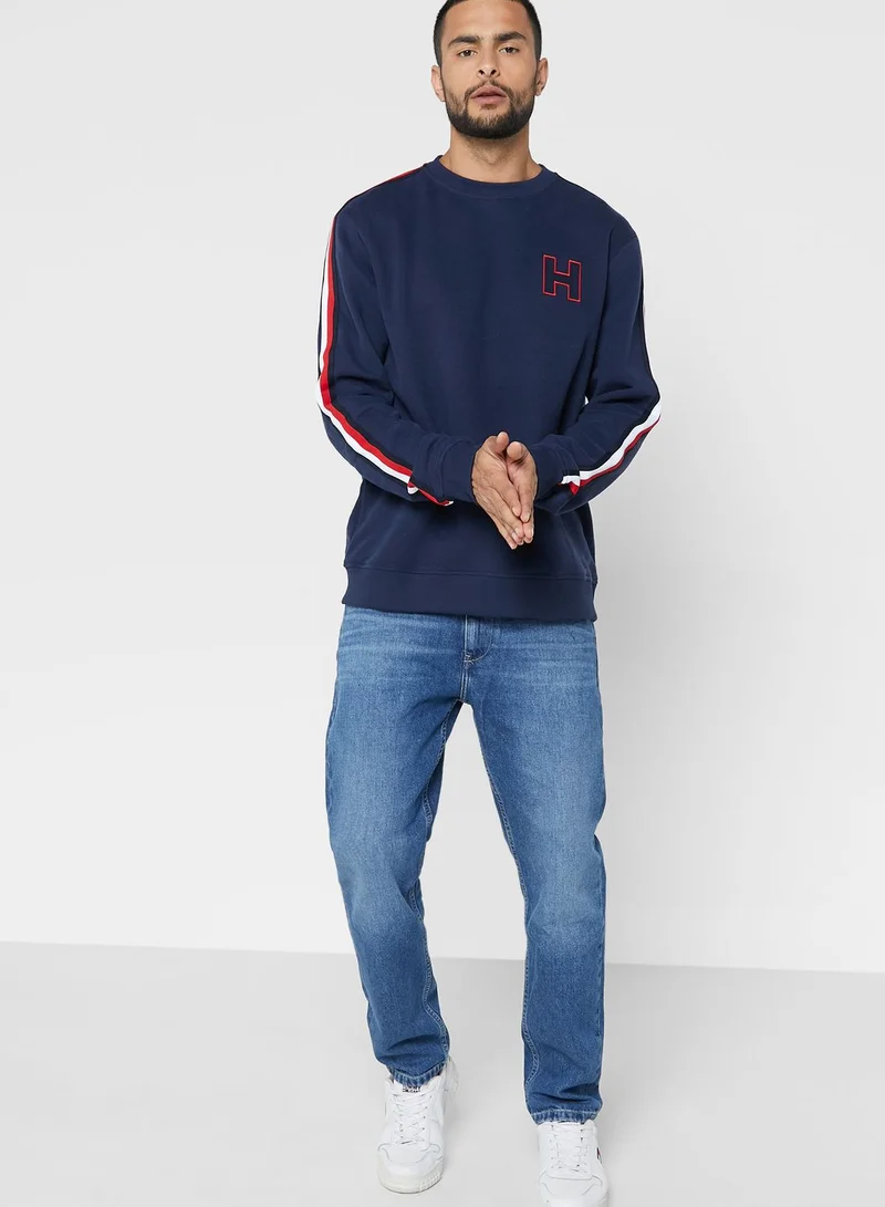 TOMMY HILFIGER Taped Sleeve Sweatshirt