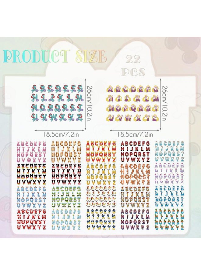RiVolTa Mouse Alphabet Iron on Transfers - 22 Sheets Cute Cartoon Letters DTF Ready to Press Mice for T Shirts Heat Stickers Patches Vinyl Decals Appliques Clothes Hoodies Bag Decorations DIY Crafts - Image 2